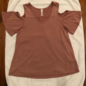 Tunic blouse cut off shoulders